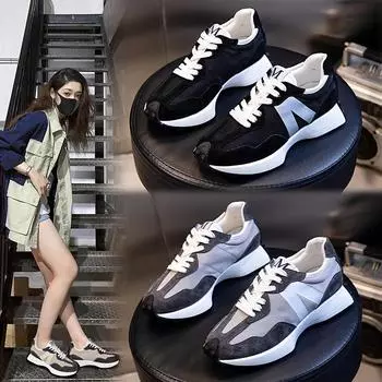 Высококачественная осенняя новая обувь для женщин, модные кроссовки из натуральной кожи, повседневная спортивная обувь для девочек, зимняя плюшевая спортивная обувь 35 серый