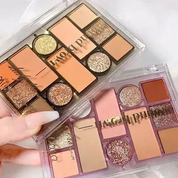 Высококачественная пластина для теней земляного цвета, комплексная пластина с двенадцатью цветами, перламутровая матовая пластина для ремонта бликов, комбинированная пластина для теней для век