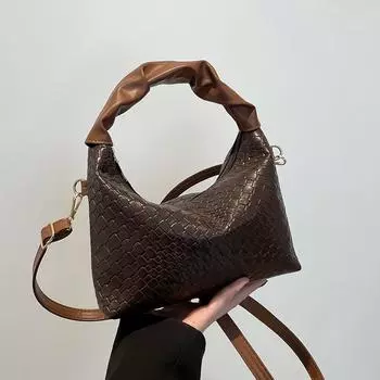 Высококачественная плетеная сумка Niche, женская модная универсальная сумка через плечо, женская сумка-мессенджер коричневый