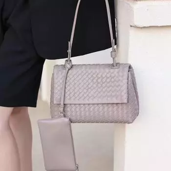 Высококачественная плетеная женская сумка ручной работы из натуральной коровьей кожи с большой вместимостью, сумка на одно плечо через подмышку 27x11x17cm зелёный