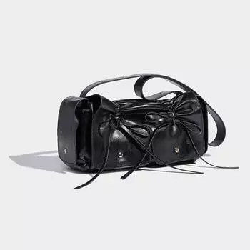 Высококачественная плиссированная сумка для фотокамеры для женщин с декорированным узлом на плечевом ремне, универсальная сумка-мессенджер через плечо