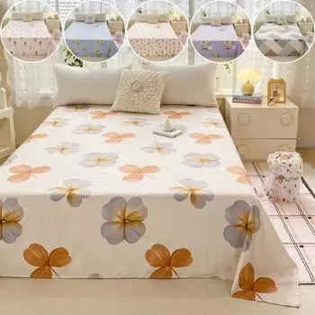 Высококачественная плоская простыня для двуспальной кровати размера Queen King Size, однотонная простыня, приятная для кожи, мягкий верх, 1 шт., утолщенная простыня, без наволочек 1pc-160x200cm