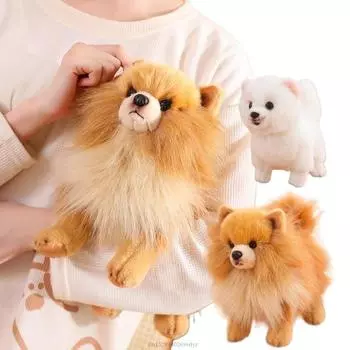 Высококачественная плюшевая игрушка-симуляция померанского шпица, милые мягкие игрушки для щенков, кукла, мультяшные мягкие детские игрушки, подарки about 23cm