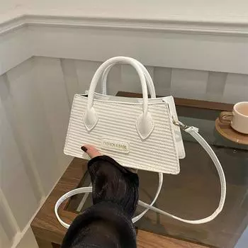 Высококачественная полосатая сумка с выемкой, женская, с плетеным узором, универсальная, для поездок на работу, на одно плечо, через плечо, квадратная хаки