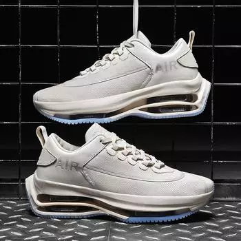 Высококачественная популярная классическая мужская универсальная легкая обувь на воздушной подушке для бега с полной амортизацией ладони - поглощающая спортивная обувь в стиле ретро 46 красный