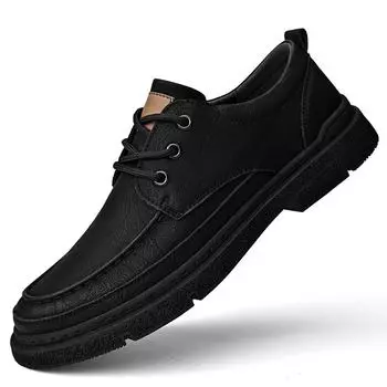 Высококачественная повседневная кожаная обувь ручной работы. Противоскользящая и водонепроницаемая обувь. Модная и удобная мужская обувь. 38 хаки