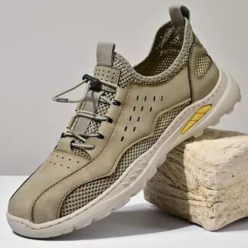 Высококачественная повседневная обувь для мужчин, кроссовки, мужская мода, дышащая мужская повседневная обувь, удобная обувь для вождения 39 хаки