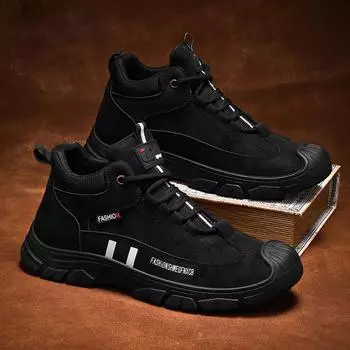 Высококачественная повседневная обувь для мужчин, высокие кожаные кроссовки, модная мужская спортивная обувь, удобная мужская походная обувь, обувь для вождения 39