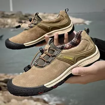 Высококачественная повседневная обувь из кожи с мягкой подошвой и мягкой кожаной поверхностью, мужская обувь для занятий спортом на открытом воздухе, походная обувь 38