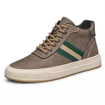 Высококачественная повседневная обувь с высоким верхом, универсальные мужские кроссовки, мужские ботильоны из натуральной кожи, обувь для отдыха и прогулок от люксового бренда 38