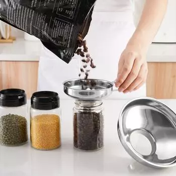Высококачественная прочная стабильная широко используемая воронка для консервирования с широким горлом, металлический бункер, домашний фильтр для повседневной жизни, металлический бункер L