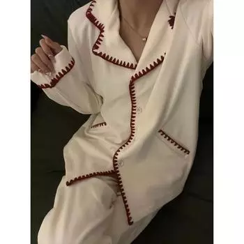 Высококачественная простая пижама, женская зимняя домашняя одежда, теплый утолщенный кардиган, брюки, комплект из двух предметов S