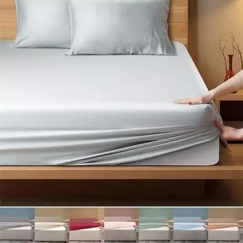 Высококачественная простыня на резинке из 100% бамбука, чехол для матраса с резинкой, двуспальная простыня размера King Queen 90/120/200 90x190x30cm