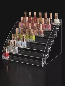 Высококачественная прозрачная акриловая подставка для лака для ногтей со стильным дизайном и несколькими слоями