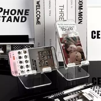 Высококачественная прозрачная акриловая подставка для мобильного телефона для использования на столе и стойке 1pc прозрачный