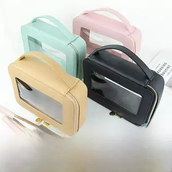 Высококачественная прозрачная дорожная косметичка из ПВХ