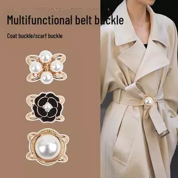 Высококачественная пряжка для шарфа и рубашки Small жемчужный/ярко-розовый