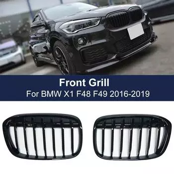 Высококачественная решетка радиатора переднего бампера Singel Line для BMW X1 F48 F49 2016 - сменные автомобильные аксессуары гоночные решетки