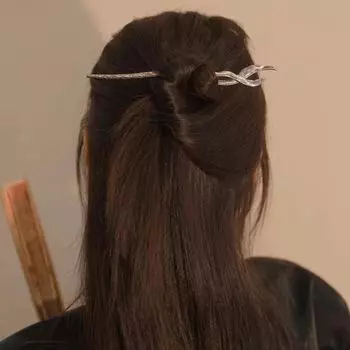 Высококачественная ретро-китайская шпилька-крест «рыбий хвост»: Современный и универсальный аксессуар для волос серебряный