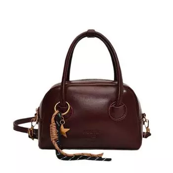 Высококачественная ретро маленькая женская сумка 2024 года, новая осенне-зимняя модная сумка-мессенджер, супер популярная портативная сумка Boston чёрный