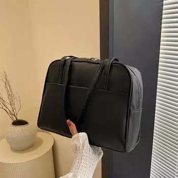 Высококачественная ретро-сумка большой вместимости, женская сезонная простая сумка подмышкой, универсальная сумка-тоут светло-коричневого