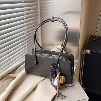 Высококачественная ретро-сумка из вощеной кожи Boston - зимняя сумка большой вместимости на плечо и для переноски в руке 2024 года 27.5*6.5*14.5 коричневый