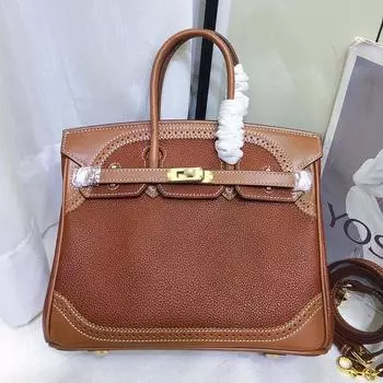 Высококачественная ретро-сумка ручной работы из кожи Fubao с кружевом и лоскутным узором, сумка из натуральной кожи через плечо для женщин 25x13x20cm коричневый