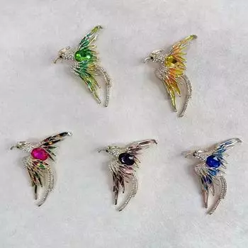 Высококачественная роскошная брошь Phoenix Diamond Brooch, модная брошь Sense с инкрустацией из кристаллов, аксессуары для пальто и костюма, подарок для женщин