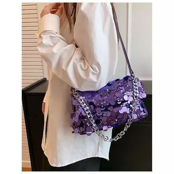 Высококачественная роскошная вечерняя сумочка с пайетками Популярная модная сумка Spice Girls с цепочками через плечо, новая большая вместительная сумка через плечо (20cm<Max Length<30cm)