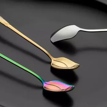 Высококачественная розовая ложка с длинной ручкой, золотая ложка, милая чайная ложка, кофейная ложка для смешивания, десертная ложка для меда, салата, напитков, столовые приборы