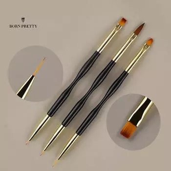 Высококачественная ручка для ногтей, украшения для ногтей, многофункциональная, нейлоновая, многоразовая 3pcs