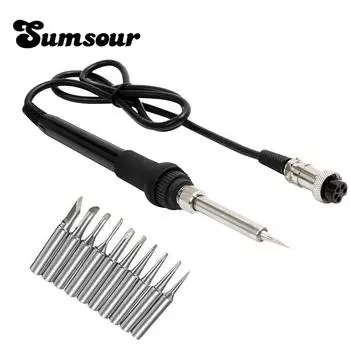 Высококачественная ручка паяльника для паяльной станции HAKKO 907 936 937 + 12 шт. жало припоя