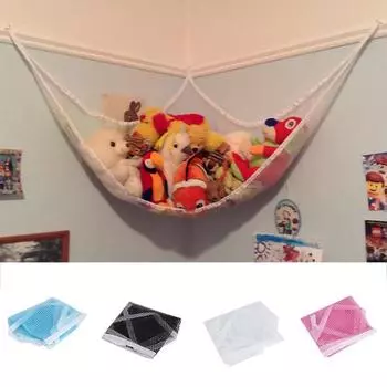 Высококачественная сетчатая сумка для детской спальни, гамак для хранения детских игрушек-хранение игрушек на присоске One Size чёрный