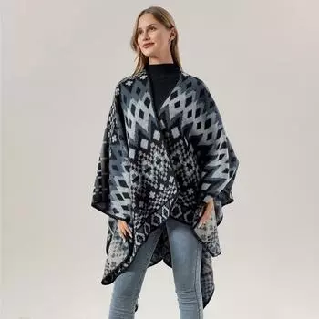 Высококачественная шаль в этническом стиле, женский теплый шарф, тибетская туристическая шаль из провинции Цинхай небесно-голубой