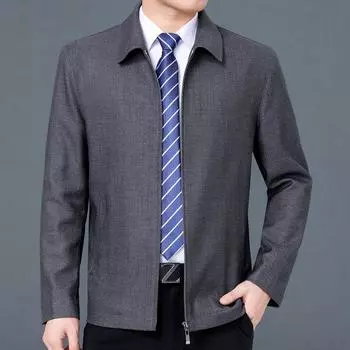 Высококачественная шерстяная куртка для мужчин среднего возраста на весну и осень, тонкие топы для мужчин среднего и пожилого возраста, повседневная свободная одежда для папы, мужские куртки 170