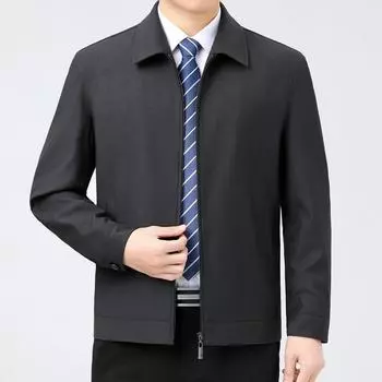 Высококачественная шерстяная куртка мужская повседневная куртка на весну и осень для руководителей среднего возраста, деловая мужская одежда для пап, однотонный топ 170