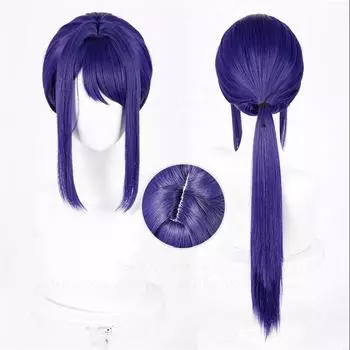 Высококачественная шляпа Mita, парик для косплея, шапка, классный Mita, фиолетовый, синий, конский хвост, термостойкие синтетические парики, парики для аниме MiSide + шапка для парика One Size
