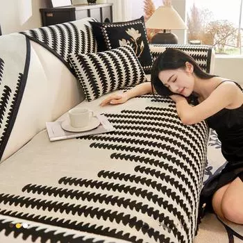 Высококачественная скандинавская диванная подушка из синели, универсальная подушка Four Seasons, нескользящий кожаный чехол для дивана 70*70