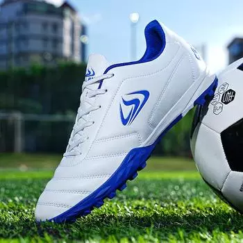 Высококачественная спортивная обувь для футбола на траве, мужские дышащие мужские футбольные бутсы, модные белые уличные нескользящие молодежные кроссовки для мини-футбола 32