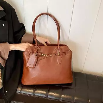 Высококачественная средневековая сумка-тоут большой вместимости для женщин, ранняя осень, новая простая и универсальная сумка для поездок на работу Tide 41*13*29 светло-коричневого