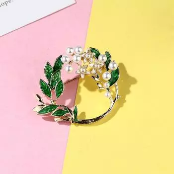 Высококачественная стекающая глазурь ландыш искусственный жемчуг брошь Гар 1pcs
