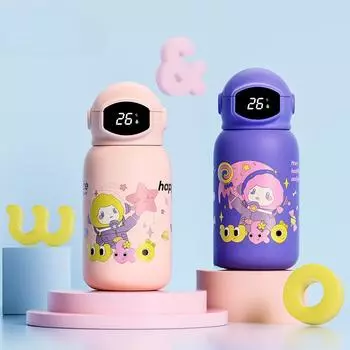 Высококачественная студенческая чашка для воды из пищевой нержавеющей стали 316 с соломинкой 550ml