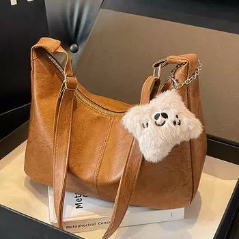 Высококачественная сумка большой вместимости для женщин 2024 года, новая модная корейская версия сумки-мессенджера, женская модная ретро-сумка через плечо для женщин