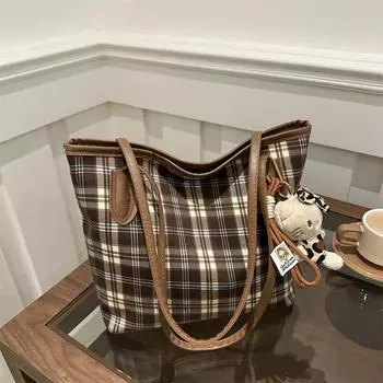 Высококачественная сумка большой вместимости для женщин, новая осенне-зимняя модная сумка на одно плечо для женщин, симпатичная сумка-тоут