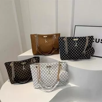 Высококачественная сумка большой вместимости, ретро-сумка для женщин, новая легкая роскошная сумка-тоут на одно плечо Niche Chain