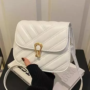 Высококачественная сумка через плечо Ins Модная сумка через плечо Высококачественная сумка через плечо с текстурой и нишевым дизайном