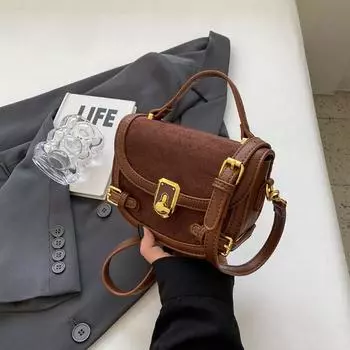 Высококачественная сумка через плечо из искусственной замши с текстурой, модный дизайн, осень-зима, женские новые ретро-сумки через плечо, квадратная упаковка Mini(Max Length<20cm)