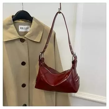 Высококачественная сумка через плечо из полиуретана с застежкой-молнией и однотонными модными сумками, мягкая универсальная женская сумка через плечо