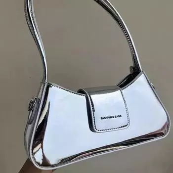 Высококачественная сумка через подмышку, сумка для поездок на работу на весну и лето, модная и универсальная сумка через плечо серебряный