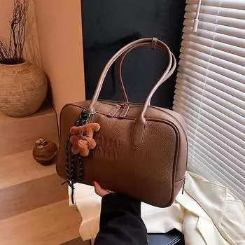 Высококачественная сумка через подмышку, женская модная повседневная сумка-тоут, большая вместительная сумка через плечо no pendant коричневый